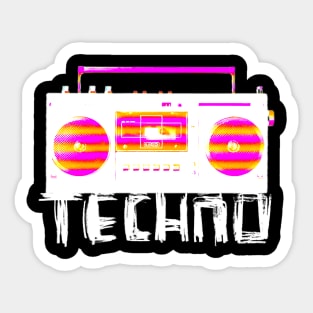 Music Vintage Techno Radio for Techno DJ Sticker